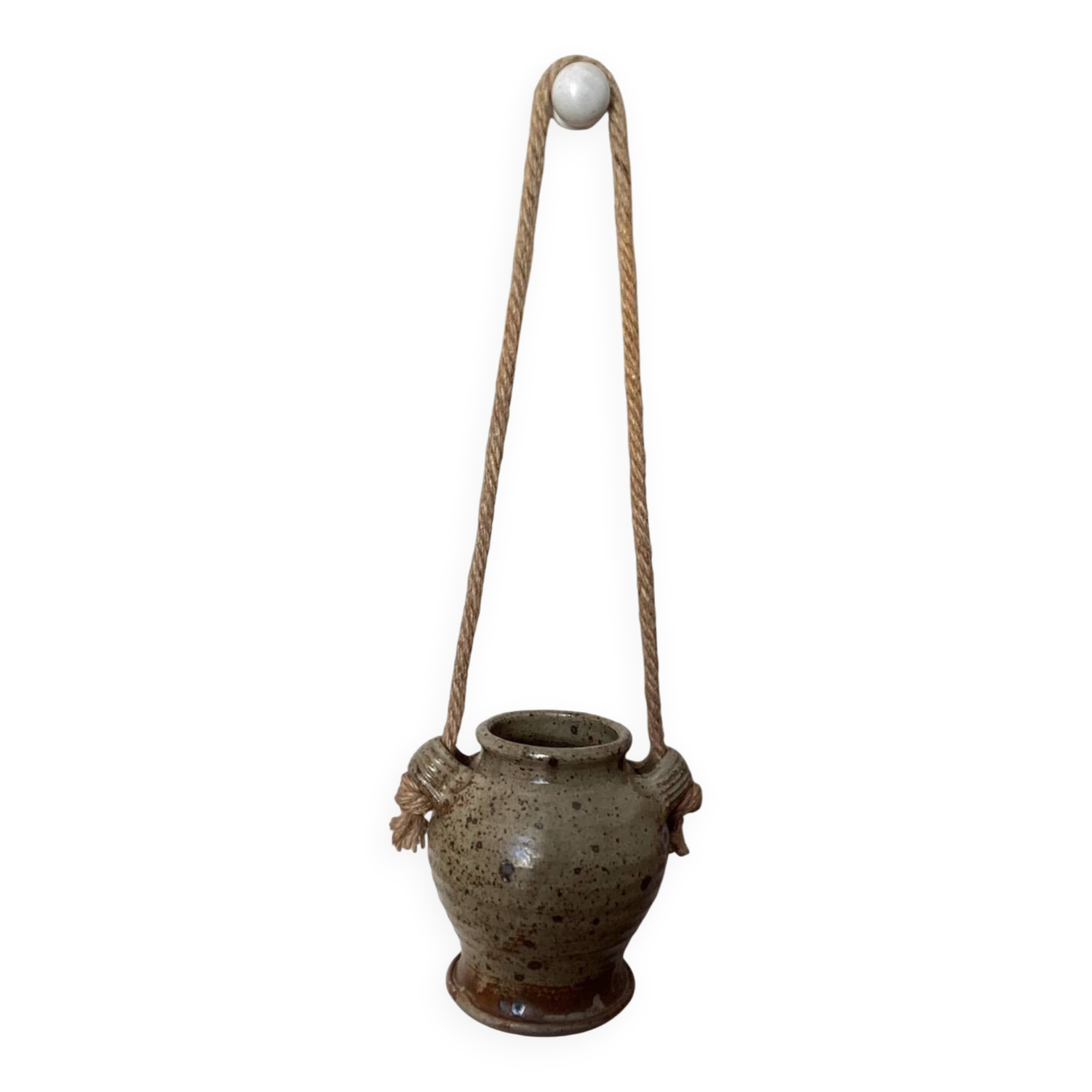 Pot vase with handles pyrite stoneware Truchon Corsica