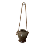 Pot vase with handles pyrite stoneware Truchon Corsica