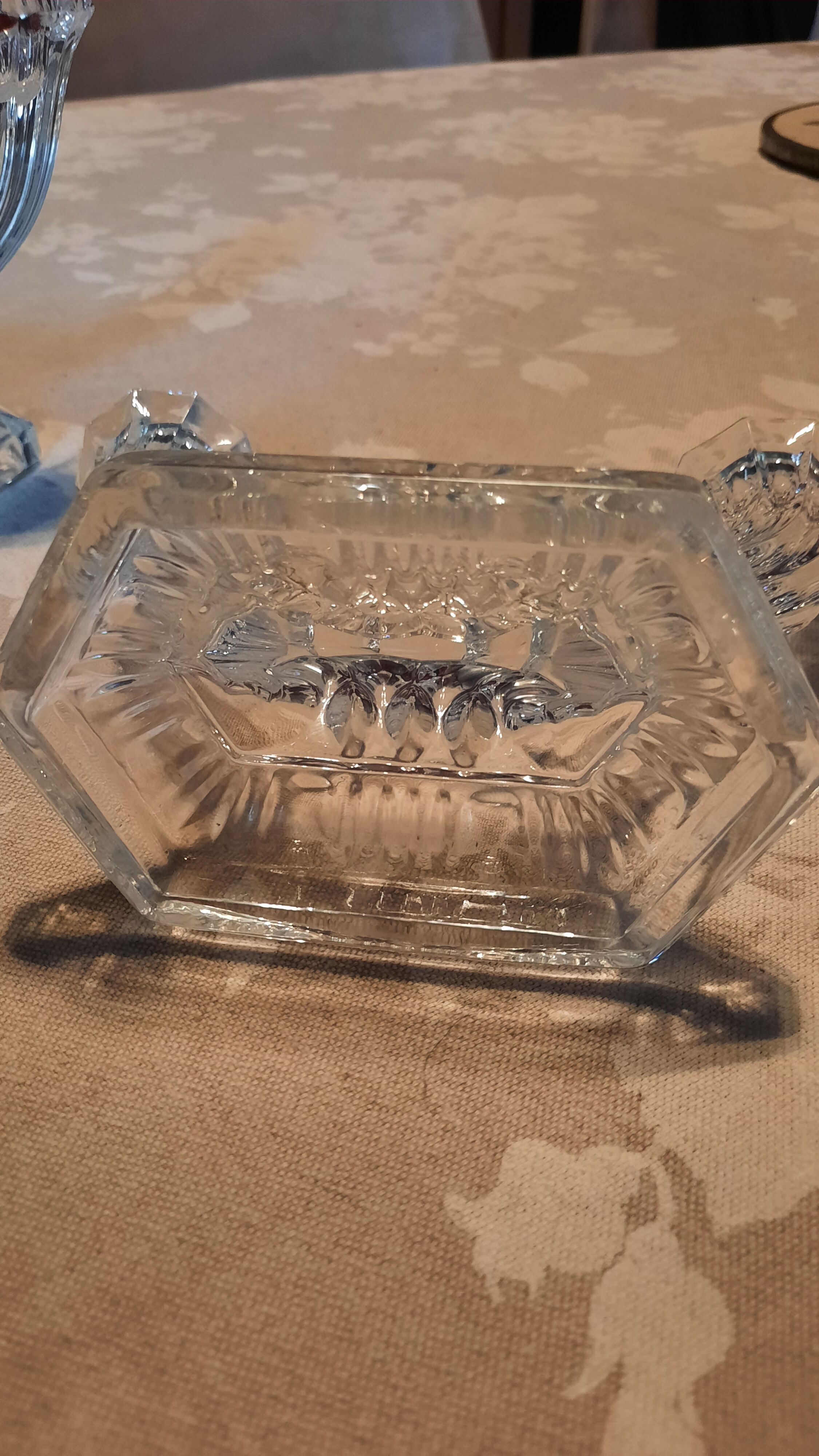 Pair of glass candle holders