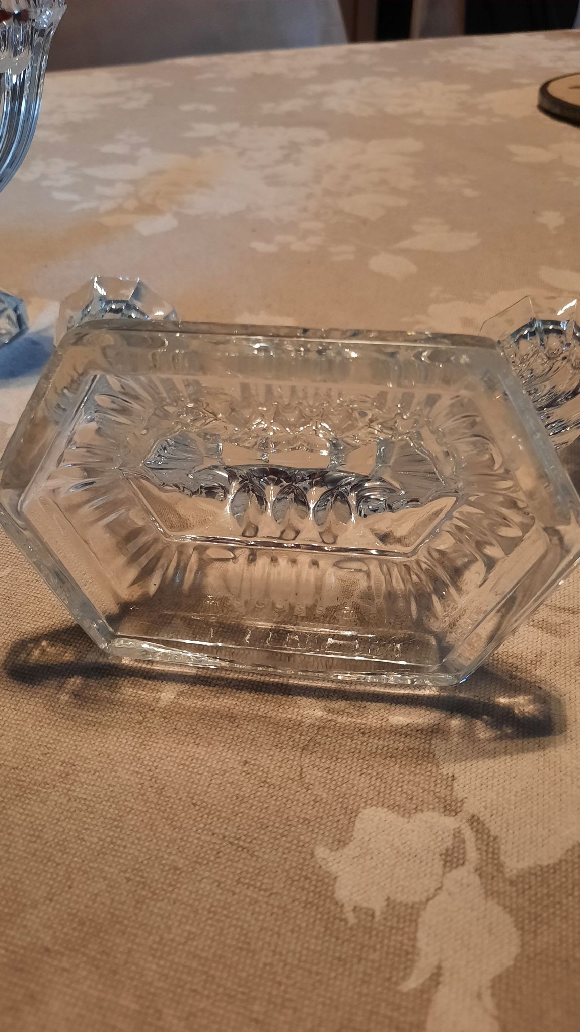 Pair of glass candle holders