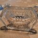 Pair of glass candle holders