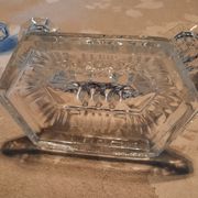 Pair of glass candle holders