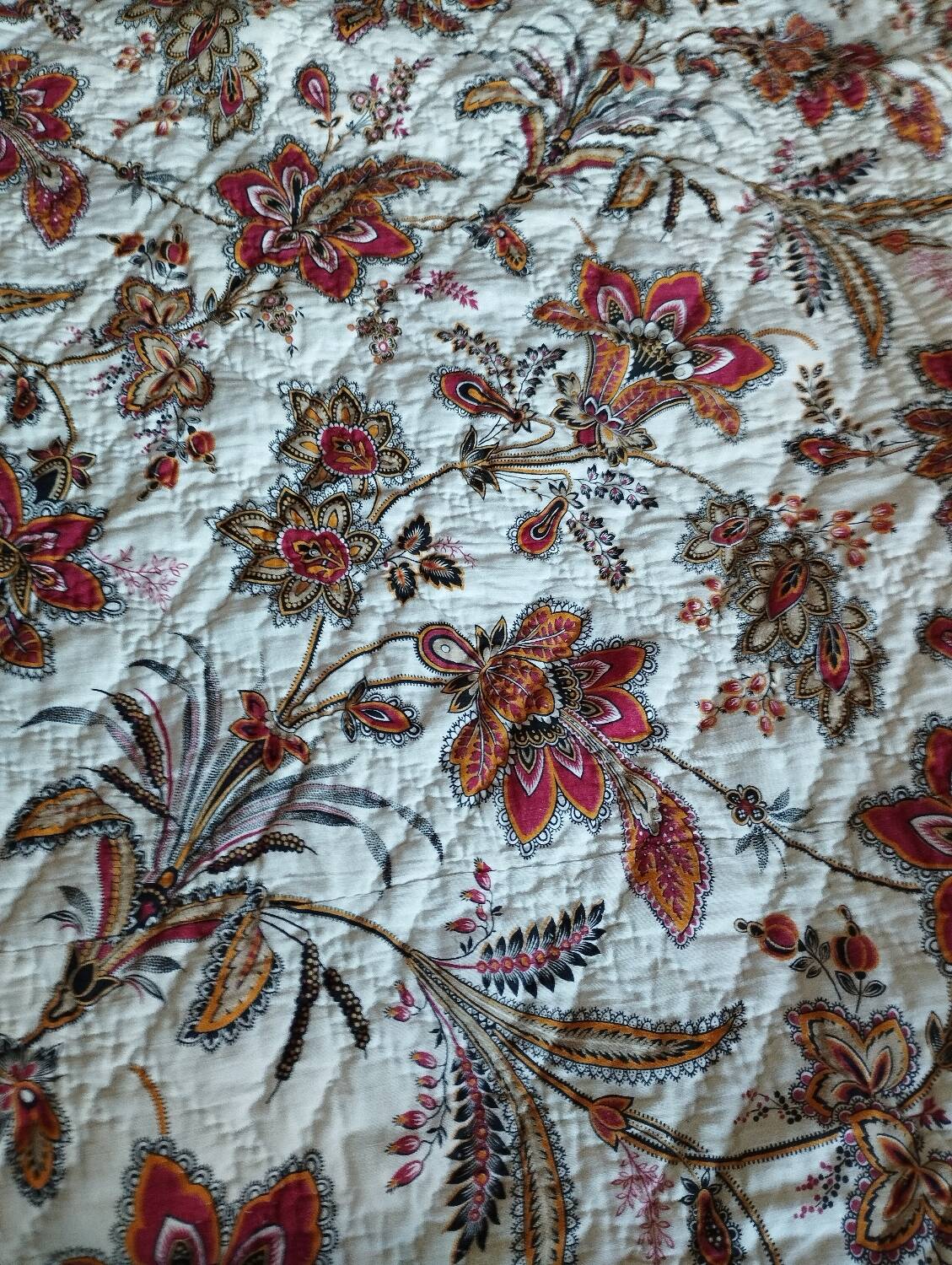 Old 2-sided Provençal pique cotton boutis