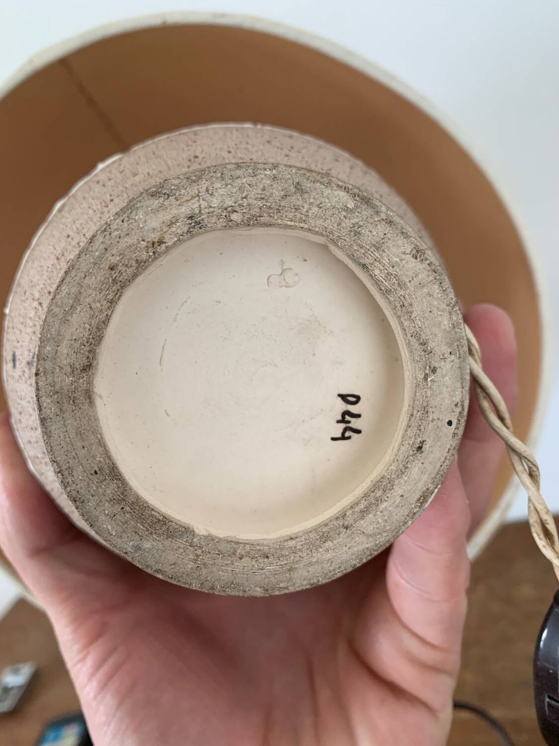 Art Deco glazed ceramic ball lamp, circa 1940