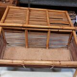 Vintage rattan and bamboo chest