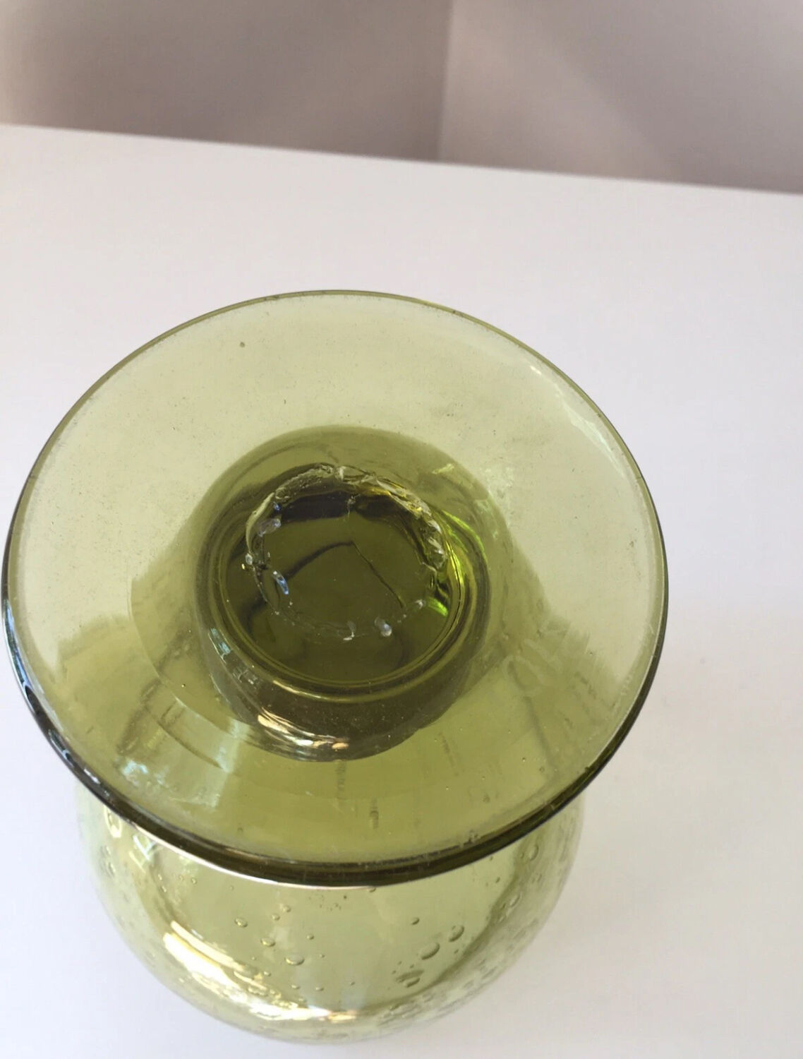 Large decorative Biot bubbled glass, hand-blown in France
