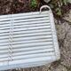 Vintage white rattan wall shelf