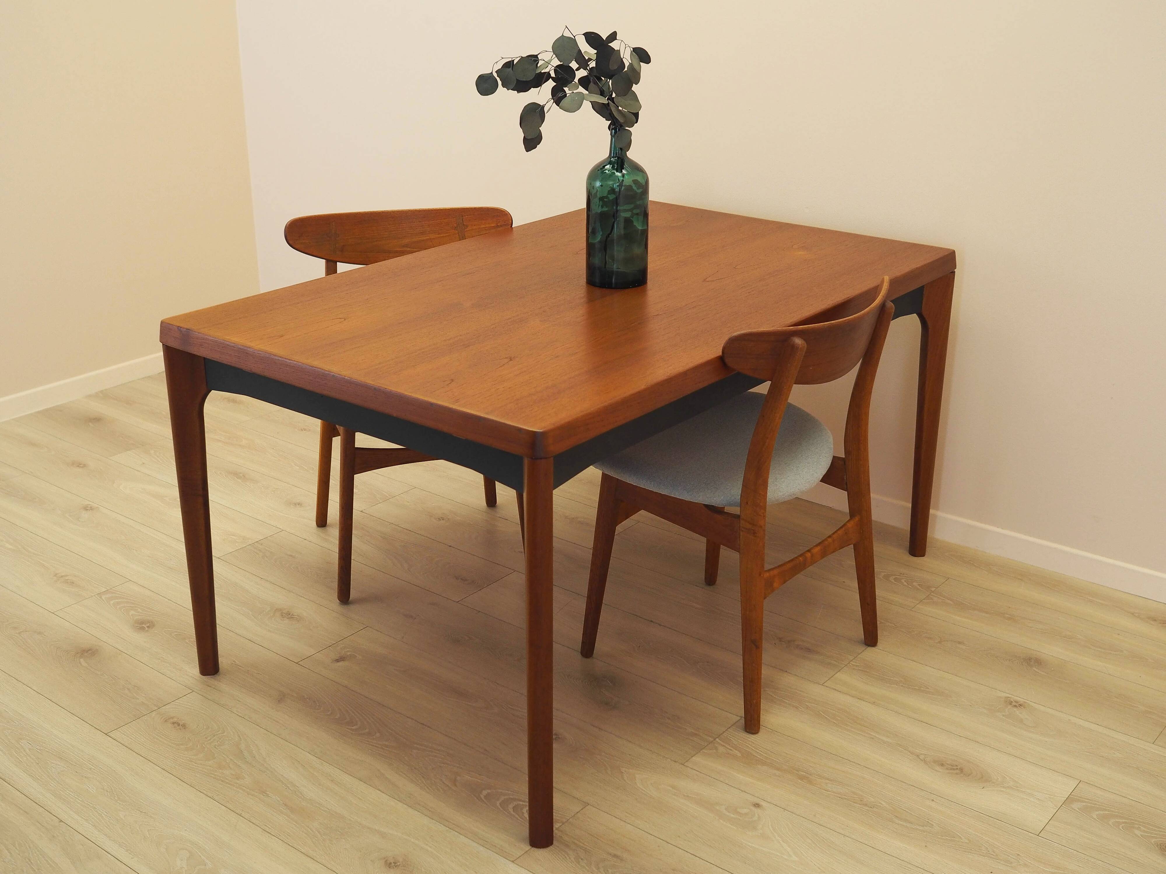 Teak extending dining table Henning Kjærnulf, Vejle, 1960s
