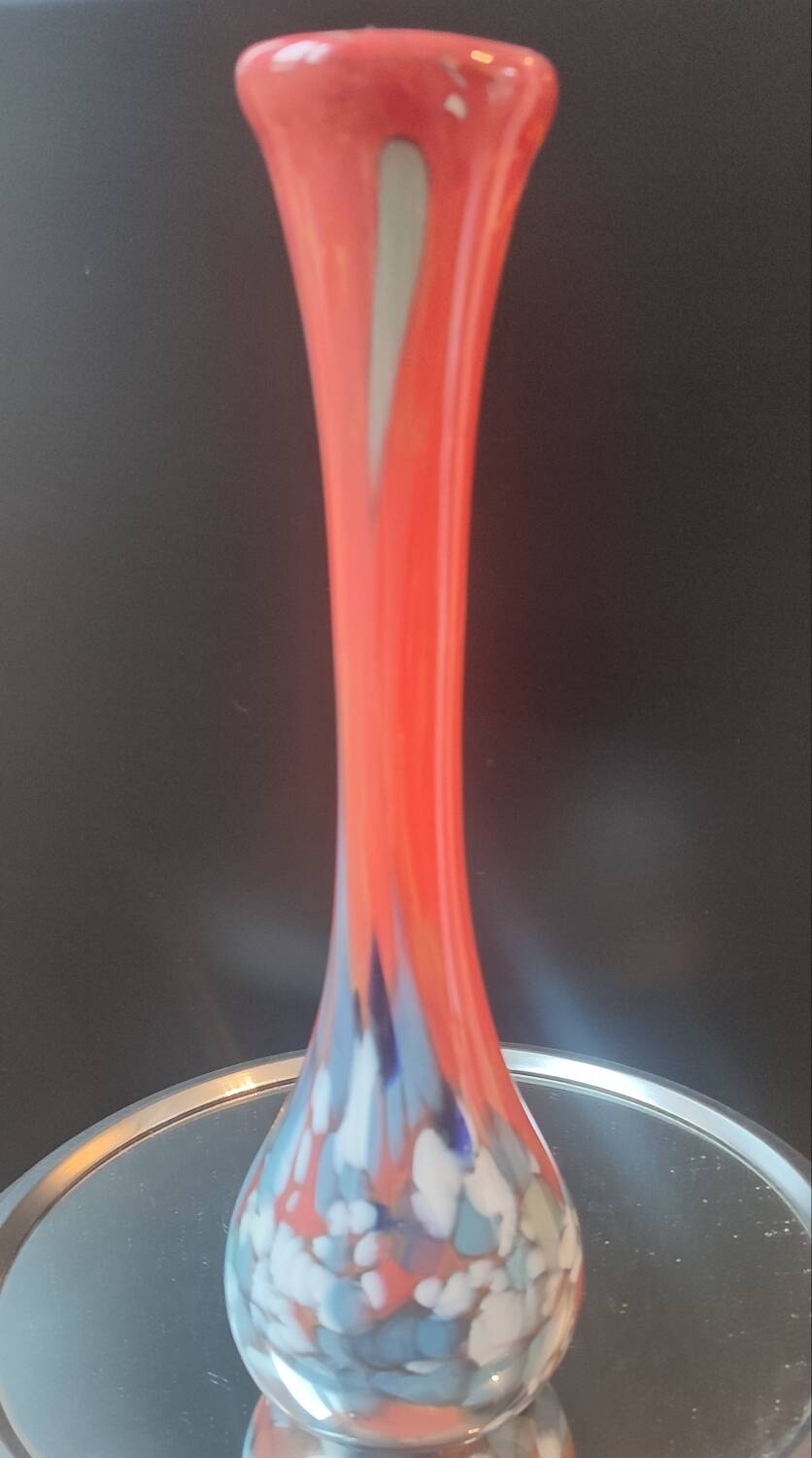 Spatter Glass Solo Flower Vase in Blown Glass from the 60s - 70s