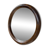 Miroir bambou rond vintage 1970