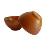 Duo of brown bowls Arcopal model Vintage volcano