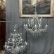 Pair of large Maria Theresa chandeliers. Crystal and glass.