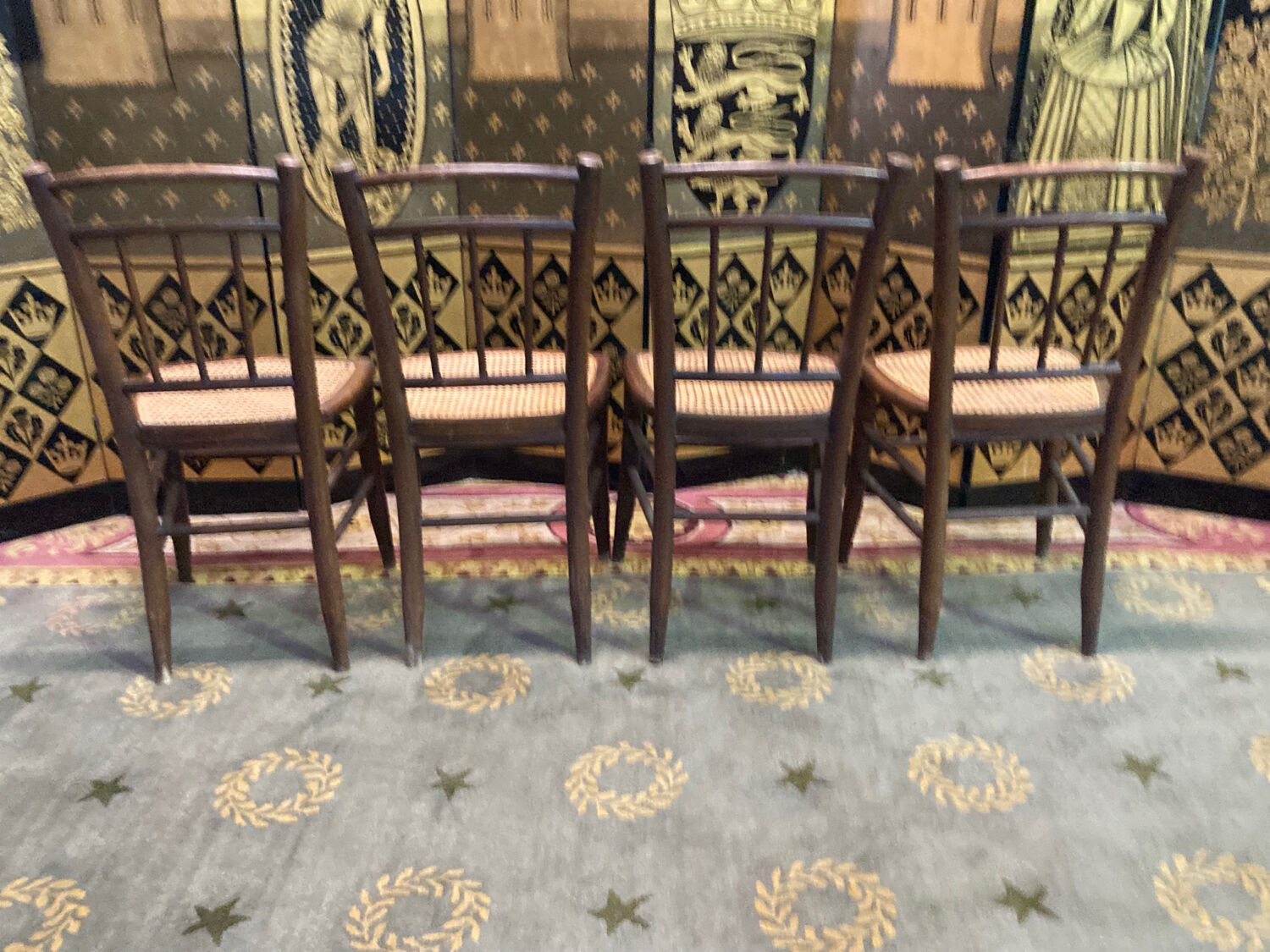 4 tanned bistro chairs