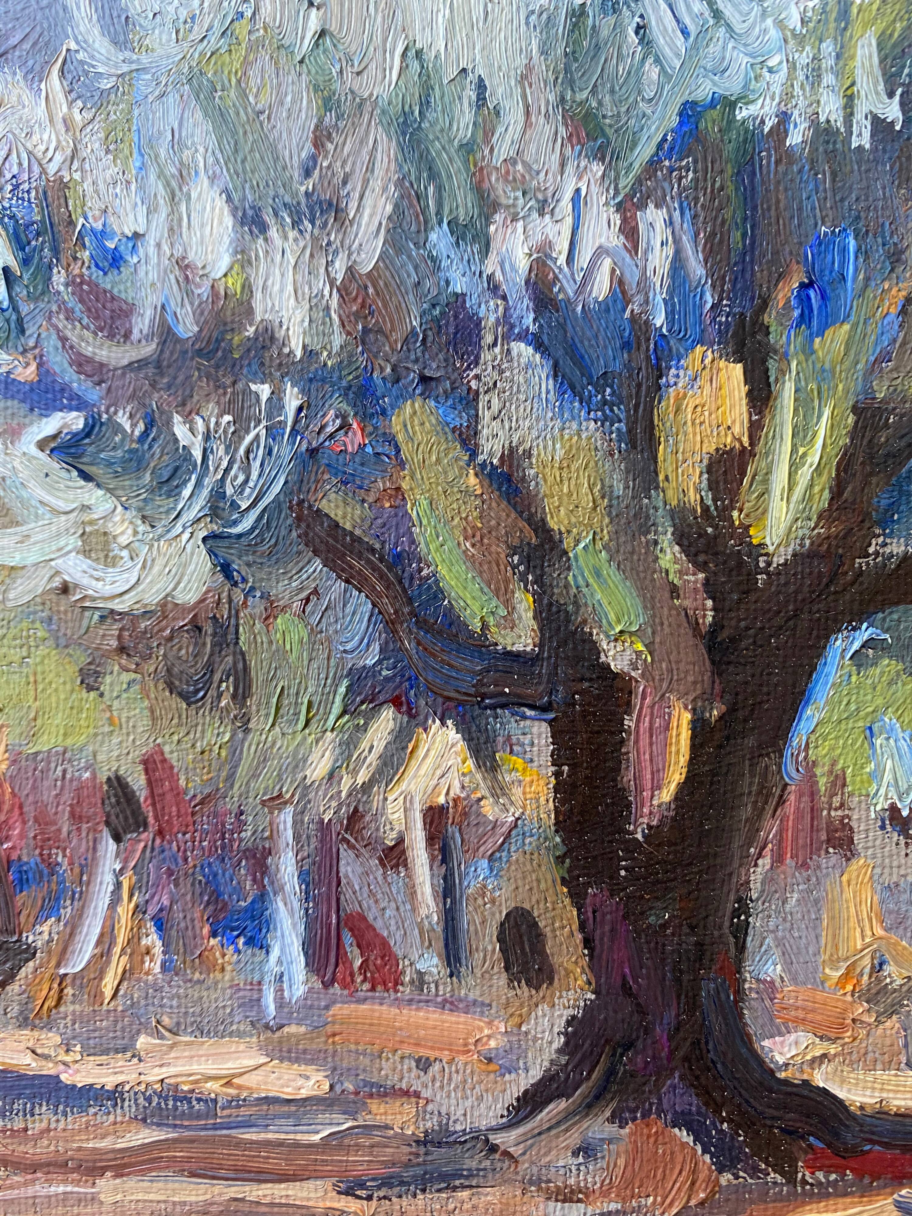 Painting signed P. Daragnès "Landscape of the Guy" + frame