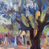 Painting signed P. Daragnès "Landscape of the Guy" + frame