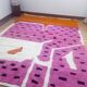 Tapis style Azilal violet - tapis coloré - tapis marocain fait main - 286x210 cm