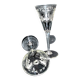 Lot de 2 verres à vin Roemer en cristal gravé guirlandes à la roue 1900