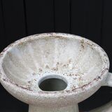 Pair of white Accolay ceramic candle holders, 60s