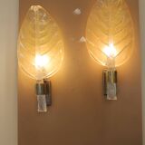 Pair of Murano glass wall lights, Toso