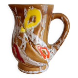 Ceramic pitcher signed Poët Laval Turban 70s