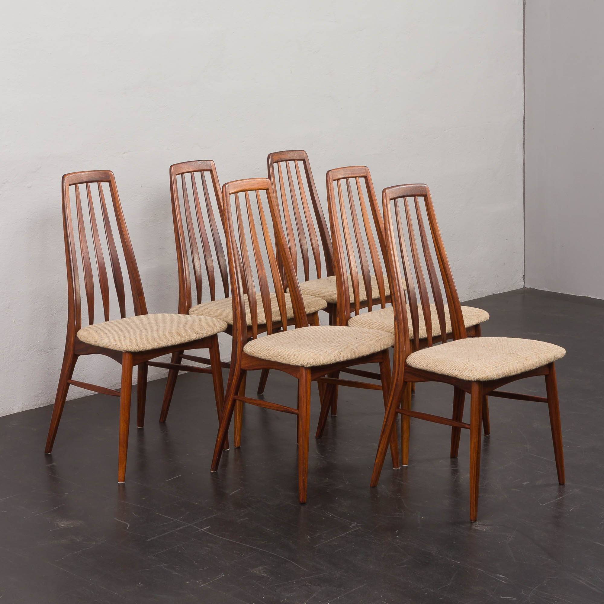 Danish Rosewood Eva Dining Chairs by Niels Koefoed for Koefoeds Hornslet