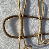 Vintage rattan coat rack 1970