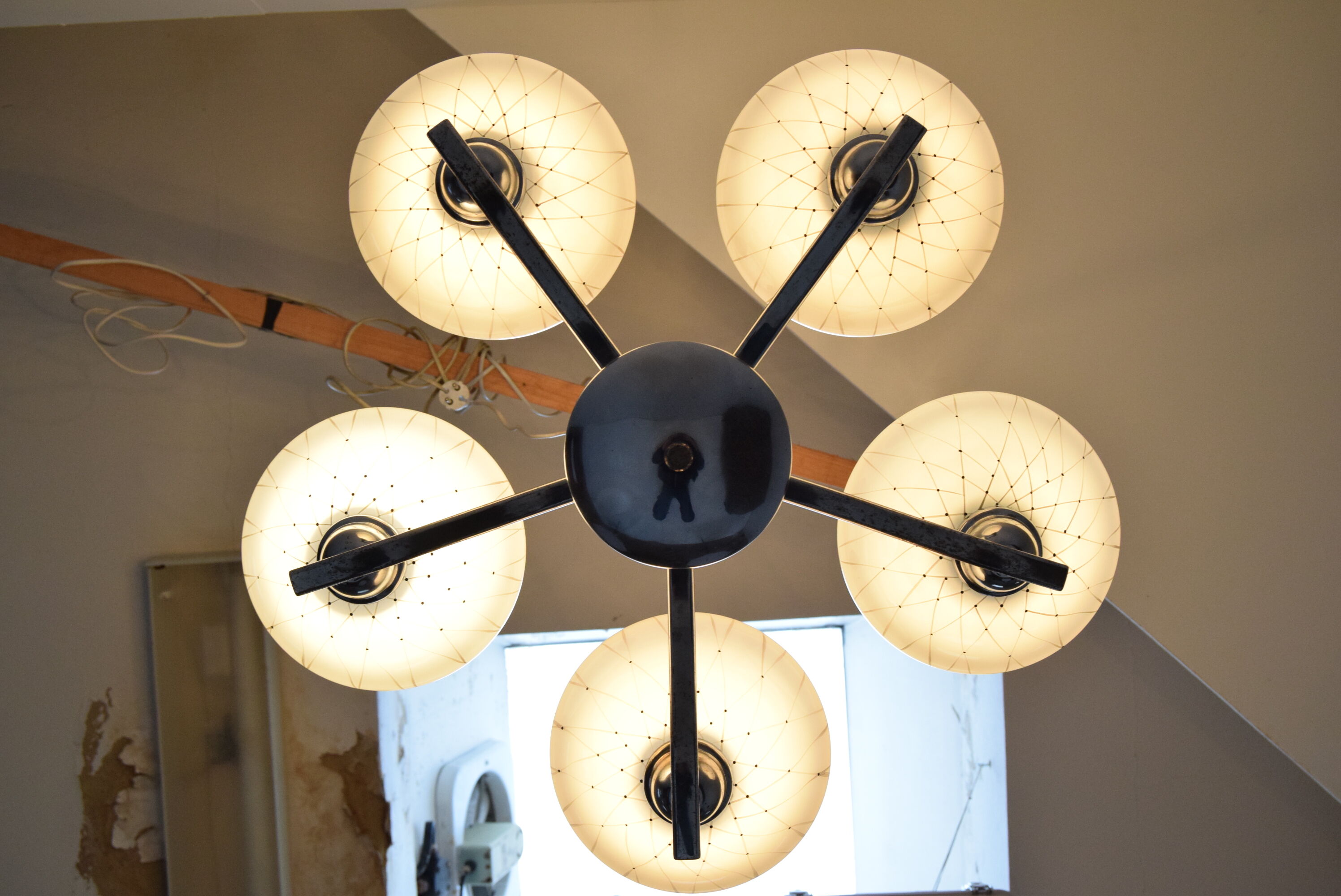 Mid-century Chandelier by company Drukov,1960's.