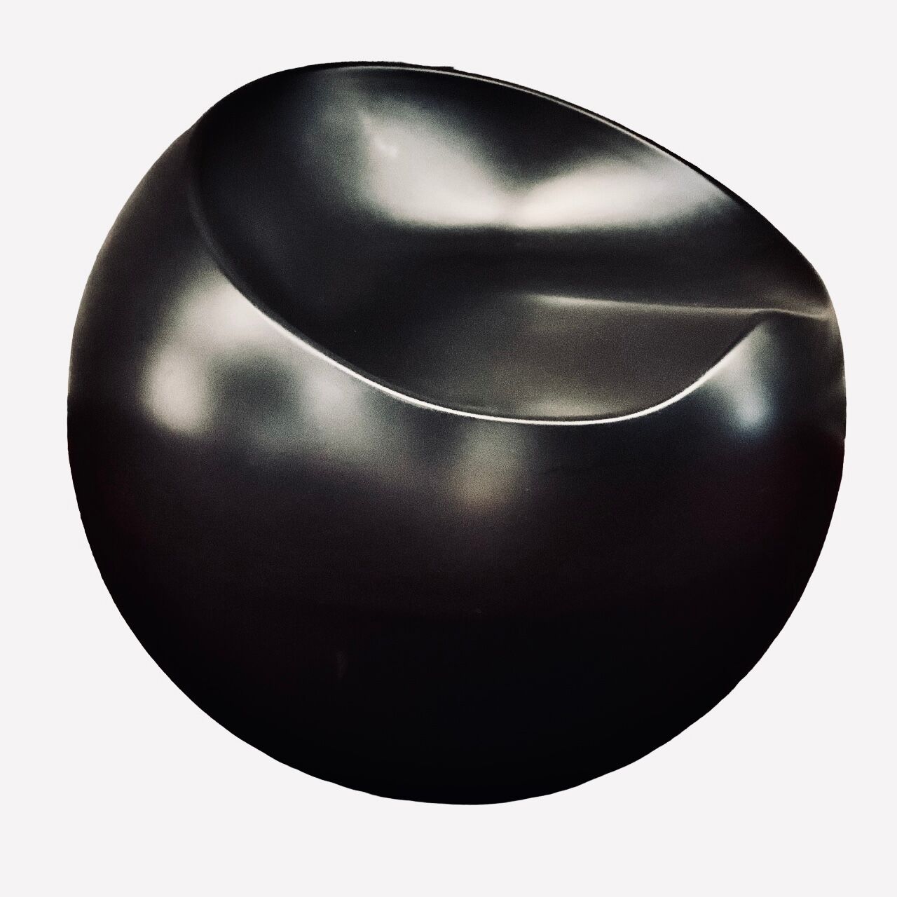 Side stool "ball" 1970s/80s in black lacquered resin