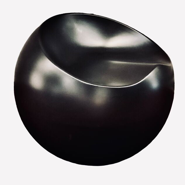 Side stool "ball" 1970s/80s in black lacquered resin