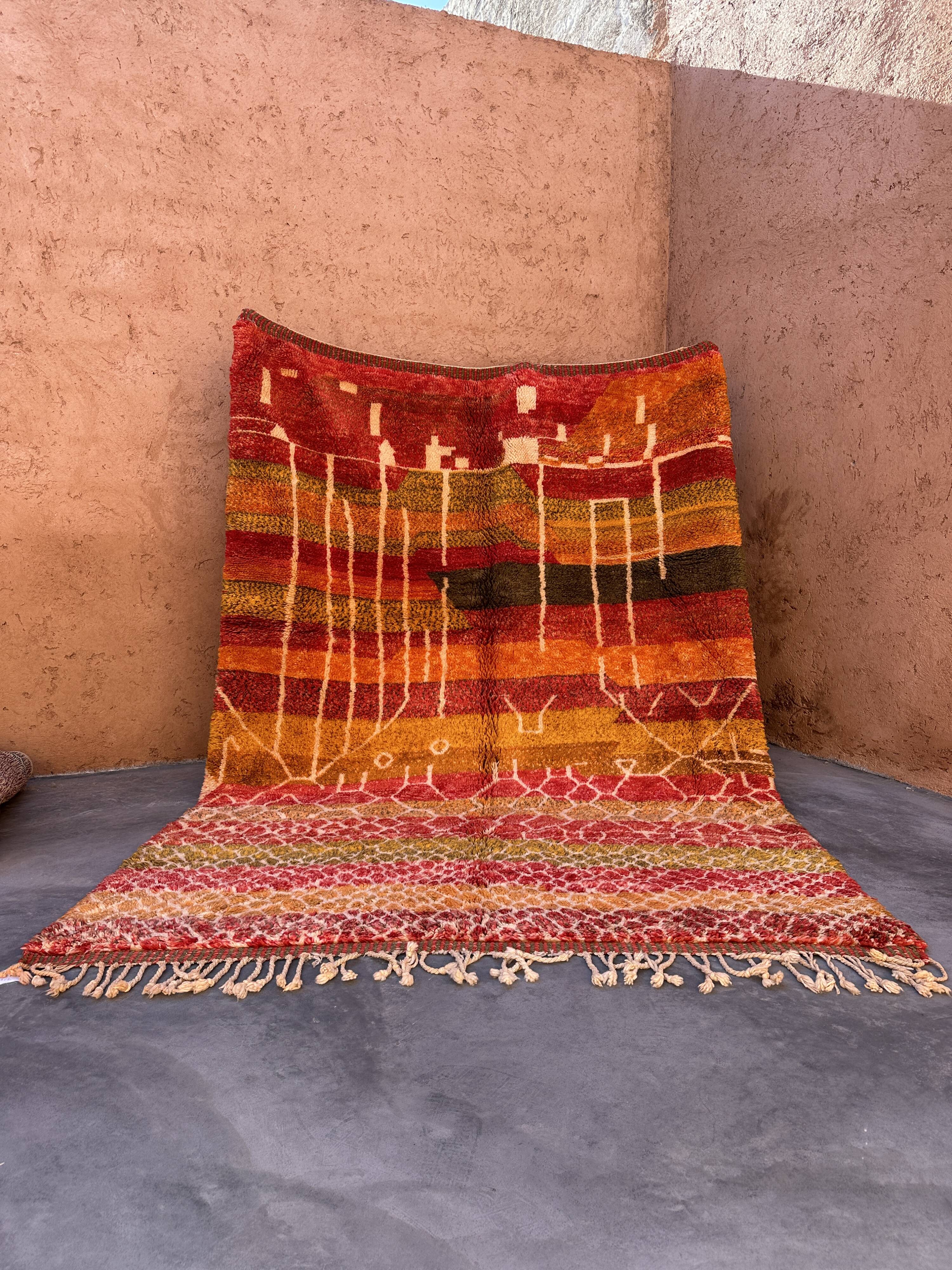 Tapis Marocain  Beni M'Rirt coloré - 217 x 302 cm
