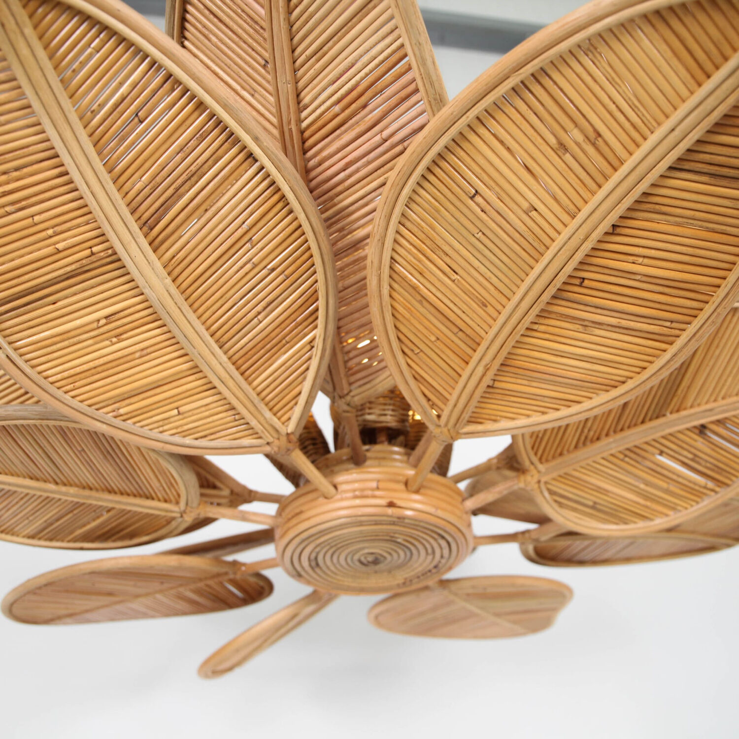 Rattan "leaf" chandelier