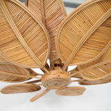 Rattan "leaf" chandelier