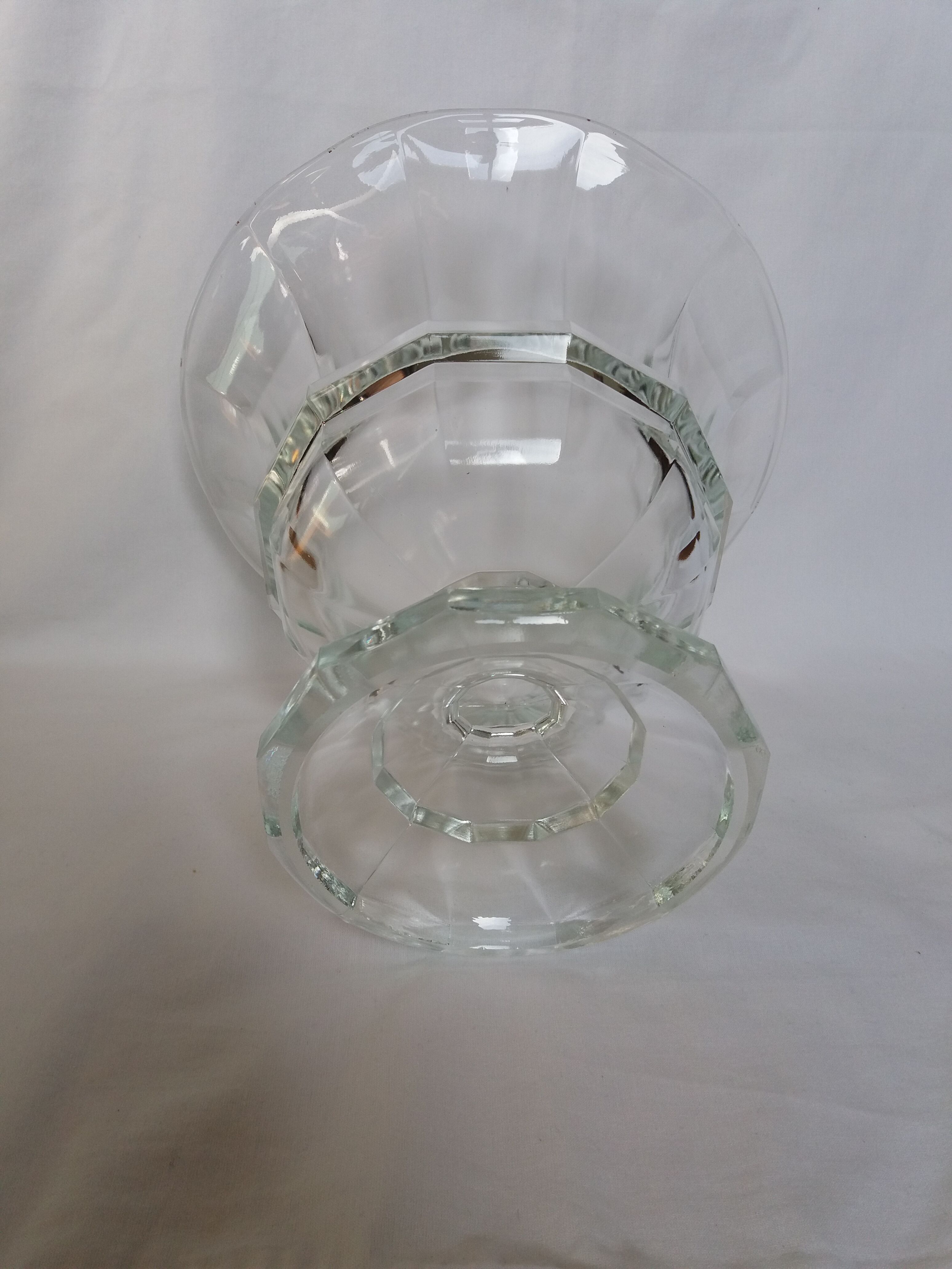 Cup on glass stand 22cm high