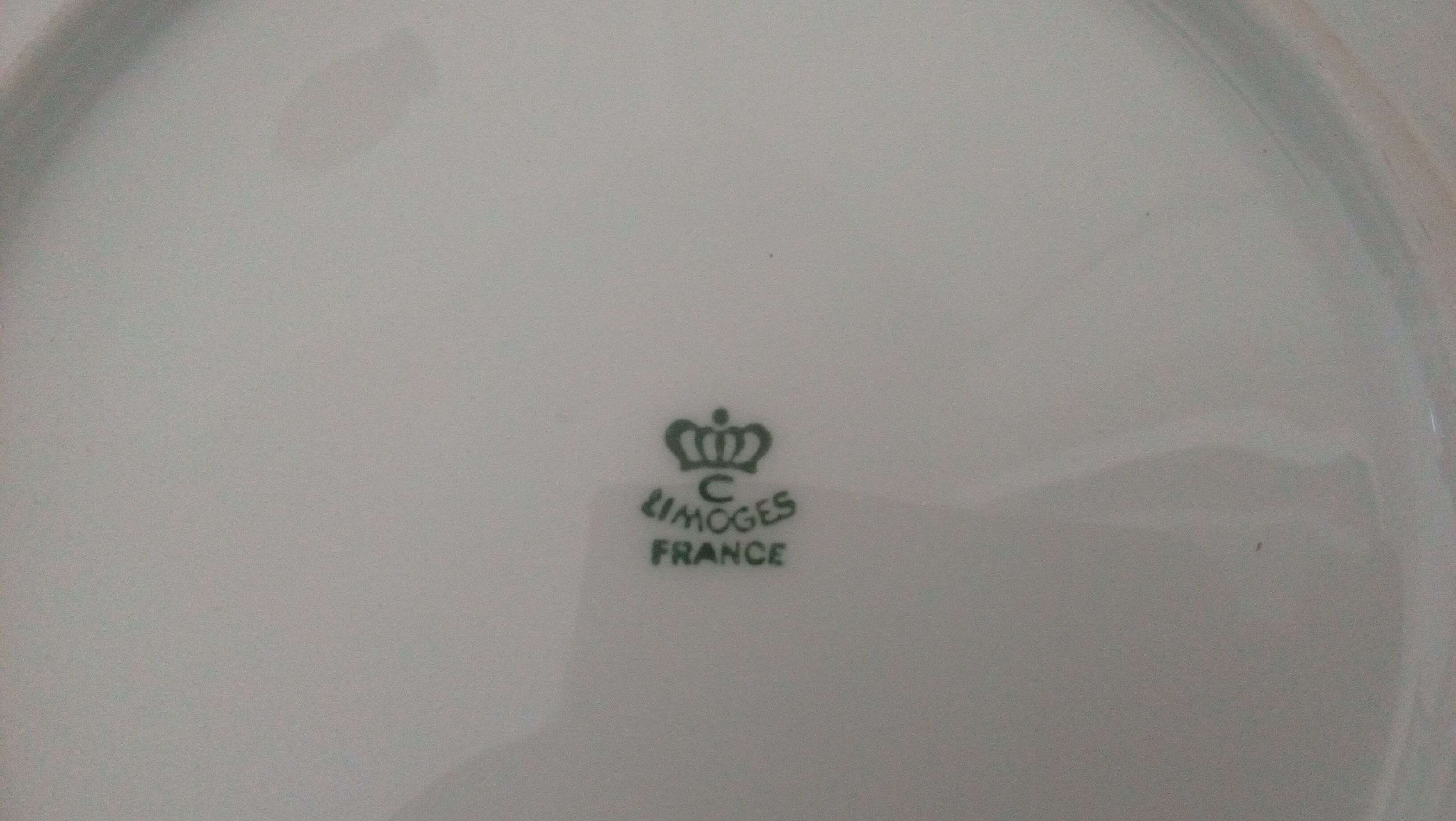 Set of 8 flat white plates Limoges