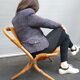 Armchair 1960 bamboo and suede leather