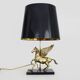 Maison Charles style winged horse desk lamp in vintage brass 1980s
