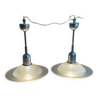 Art Deco Modernist Chandelier / Suspension Signed Holophane 7179 (Art Deco Chandeliers 1930 - 1940)