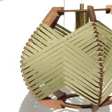 Woven khaki lamp to install
