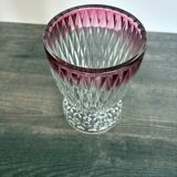 Art Deco vase in cut glass Ruby & Diamond