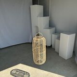 Large lantern-shaped rattan pendant lamp H50 D24