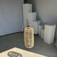Large lantern-shaped rattan pendant lamp H50 D24