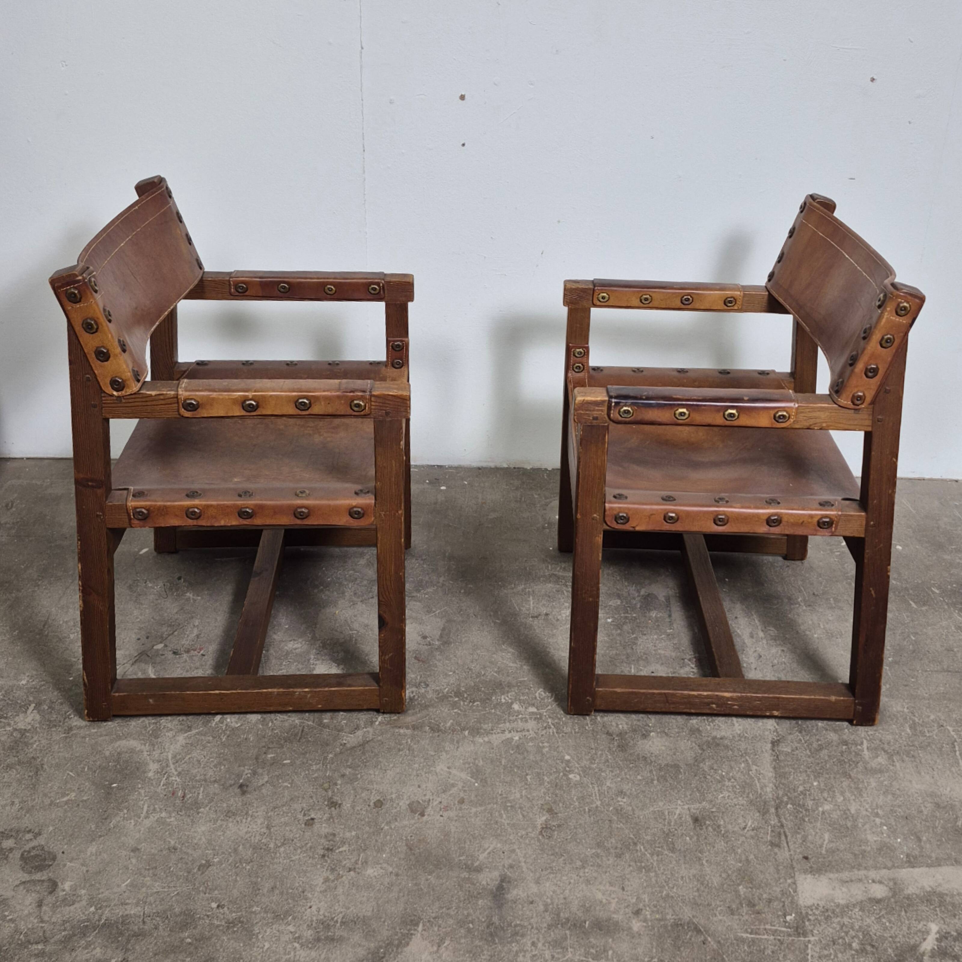 Ensemble de 2 fauteuils brutalistes de Biosca, Espagne, années 1950