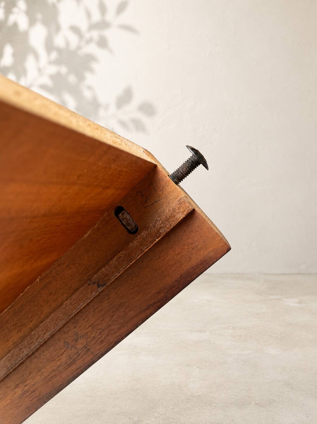 Pair of modernist wooden wall-mounted bedside tables – 1960s