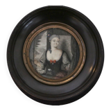 Miniature of the 18th century. watercolor on cardboard.