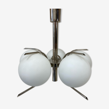 Suspension 5 globes in opaline