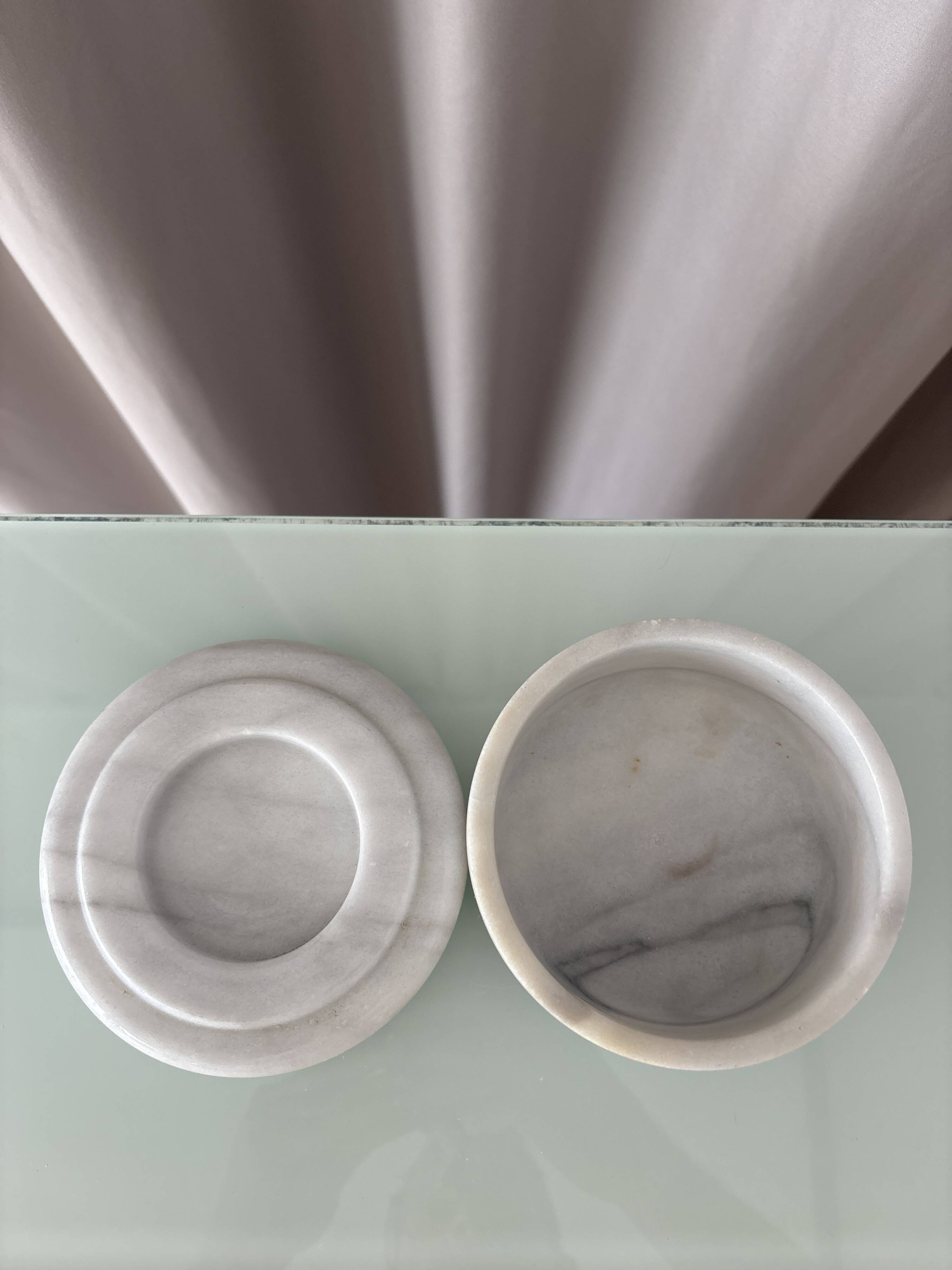 Carrera marble lidded jar