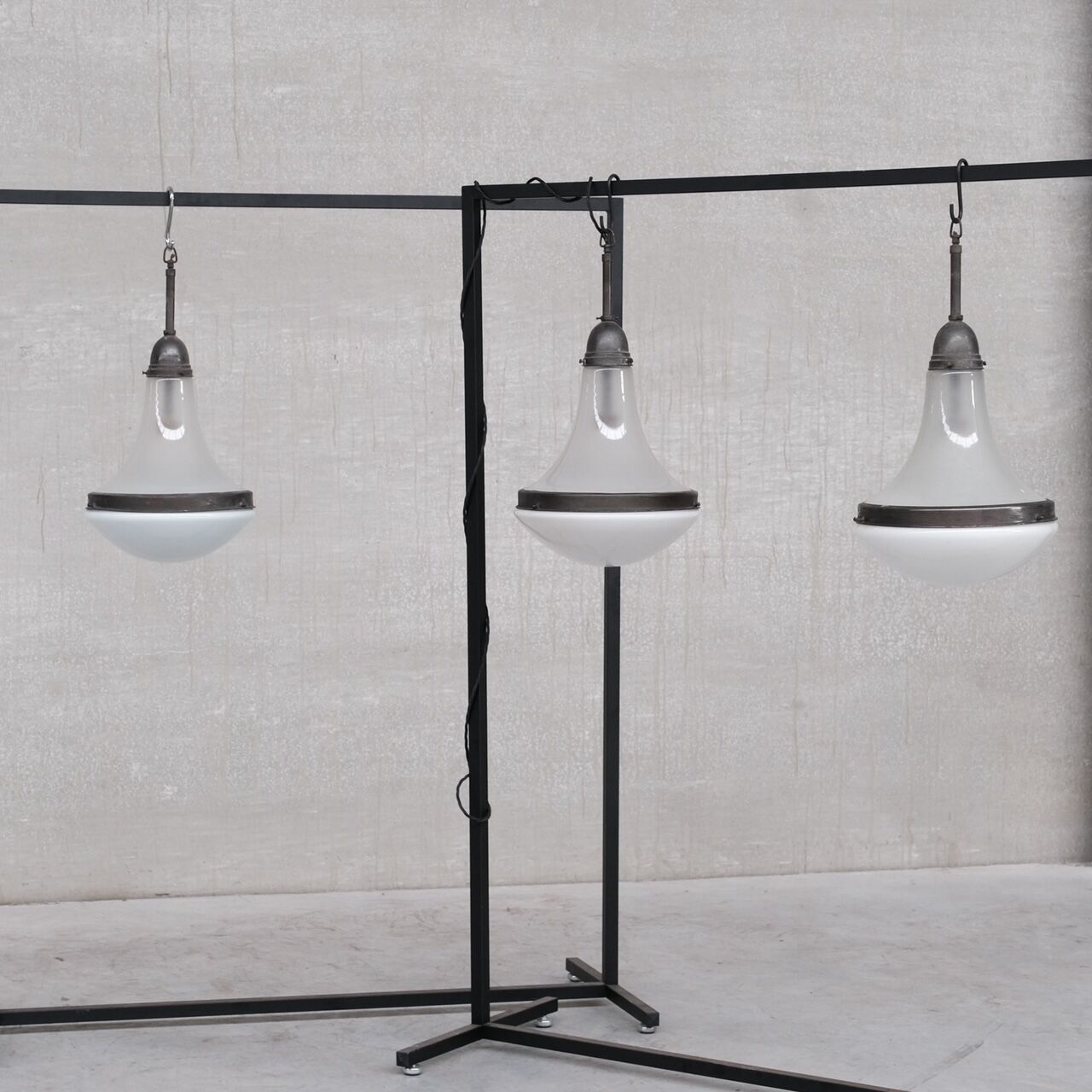 Germany antique two tone glass pendant light