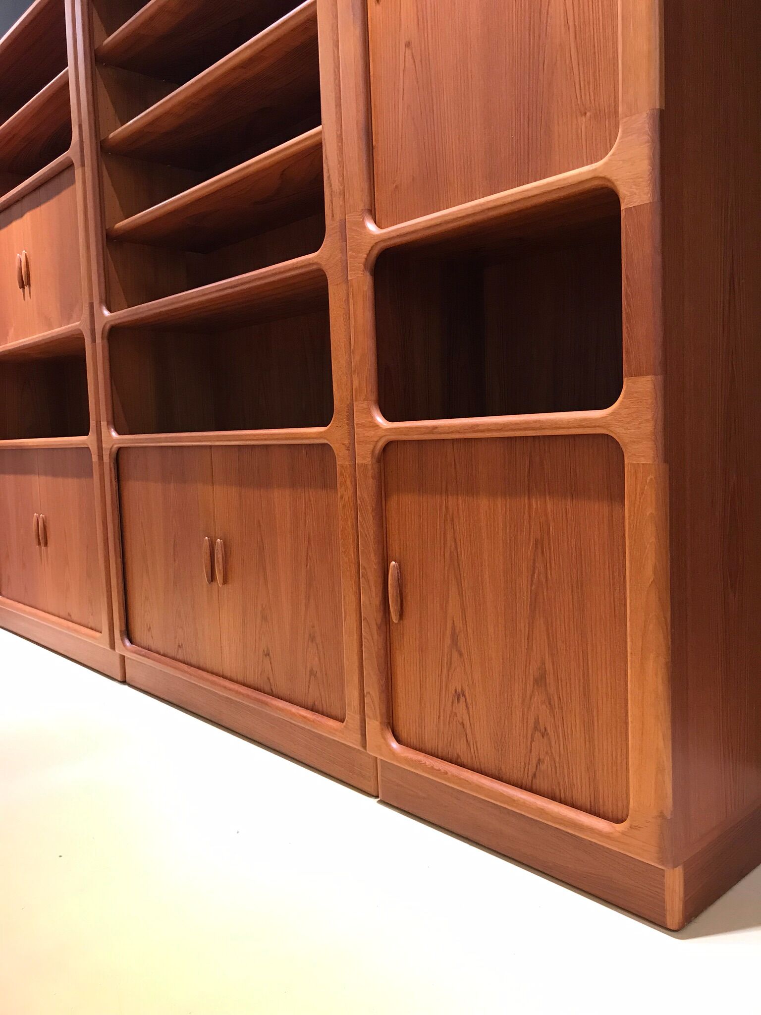 Teak wall system by Niels Bach for Dyrlund, 1970