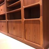 Teak wall system by Niels Bach for Dyrlund, 1970