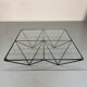 Vintage 1980s Italian architectural design metal coffee table.
